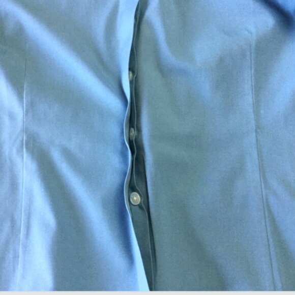 Talbots Women Size 18W Blouse Top Shirt Wrinkle Resistant Blue Button Front - Picture 4 of 7